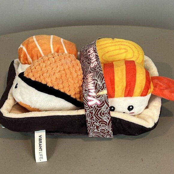 Yummy Sushi Dog Toy Set Plush with Squeakers Vibrant Life Cozy Buddy New - Picture 7 of 14